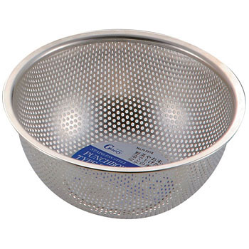 H-5918 グッティ ステンレス製パンチボール型ザル 1個 パール