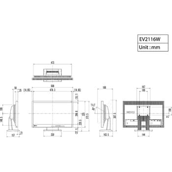 EV2116W-AGY 55cm(21．5)型カラー液晶モニター FlexScan EV2116W-A 1台
