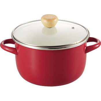 HB-1445 オンリーワン・ステージ ホーローガラス蓋カレー鍋20cm 1個