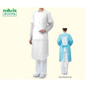 ナビロールエプロン(袖付き) クリア 50枚入 ナビス(アズワン)