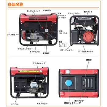 EG-2050D ドリームパワー エンジン発電機 1台 ナカトミ 【通販モノタロウ】