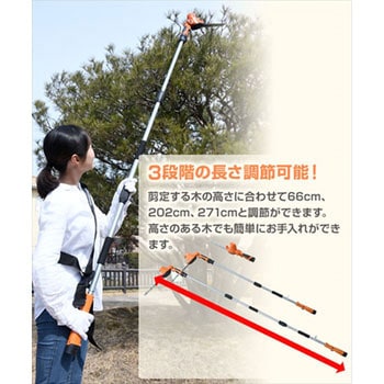充電式 高枝ポールトリマー 高枝ヘッジトリマー YAMAZEN(山善)
