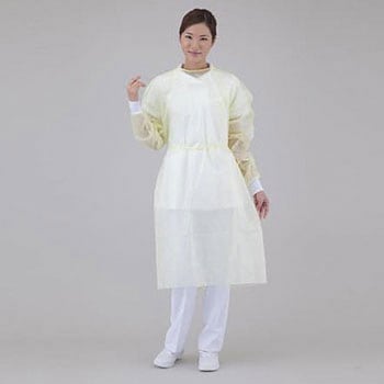 アイソレーションガウン(PEコーティング) イエロー ナビス(アズワン)