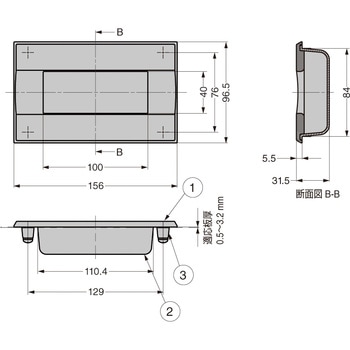 (100037026)HH-UD156SH/埋込両引取手 LAMP(スガツネ)