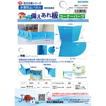 水害防止パネル 備えあれ板 コーナーパーツ 日大工業