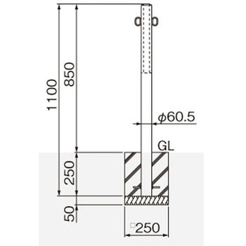 のぼり用ポール 脱着式カギ付 - 帝金