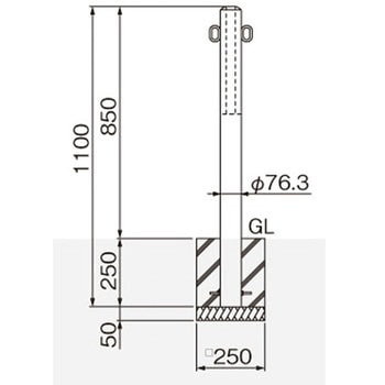 のぼり用ポール 脱着式カギ付 - 帝金