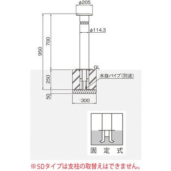 KS10C-SD バリカー上下式(スタンダードタイプ) 1本 帝金 【通販サイト