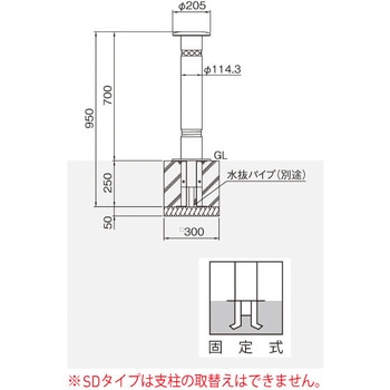 バリカー上下式(スタンダードタイプ) 帝金