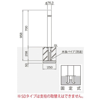 バリカー上下式(バリアフリータイプ) 帝金