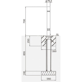バリカー上下式(バリアフリータイプ) 帝金
