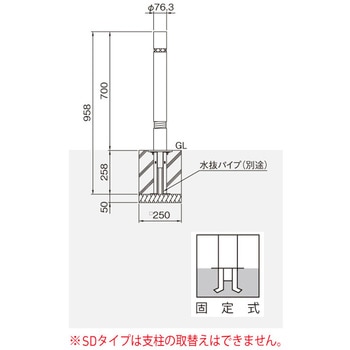 バリカー上下式(バリアフリータイプ) 帝金