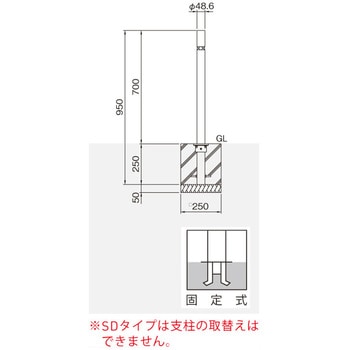 バリカー上下式(バリアフリータイプ) 帝金