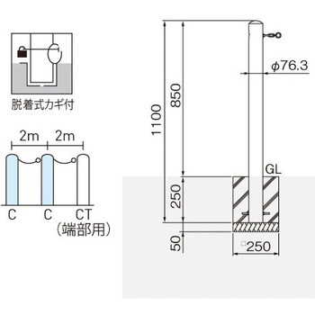 ピラー型スタンダード(ステンレスタイプ) 帝金