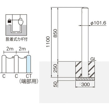 ピラー型スタンダード(ステンレスタイプ) 帝金