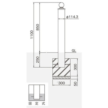 ピラー型シンプルボラード 帝金