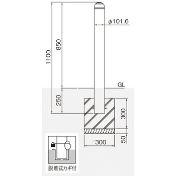 ピラー型シンプルボラード 帝金