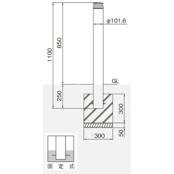 ピラー型シンプルボラード 帝金