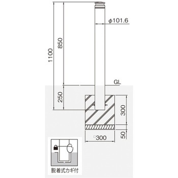 ピラー型シンプルボラード 帝金