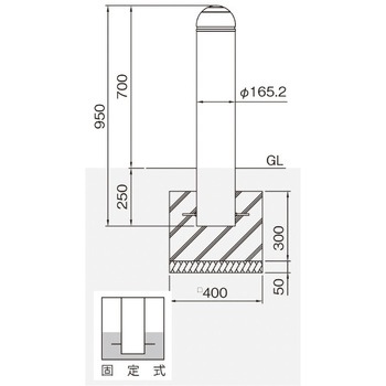 ピラー型シンプルボラード 帝金