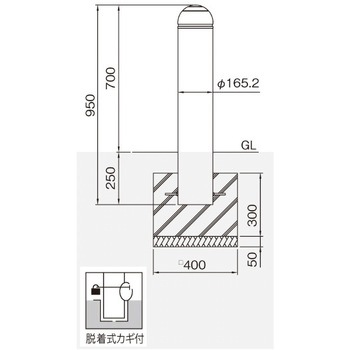 ピラー型シンプルボラード 帝金