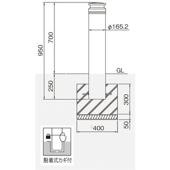 ピラー型シンプルボラード 帝金