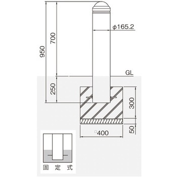 ピラー型シンプルボラード 帝金