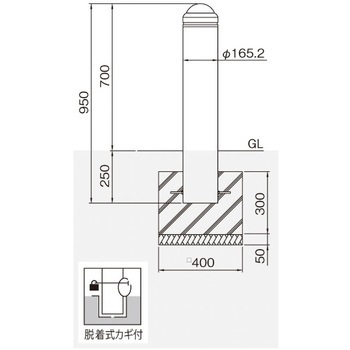 ピラー型シンプルボラード 帝金