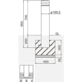 ピラー型シンプルボラード 帝金