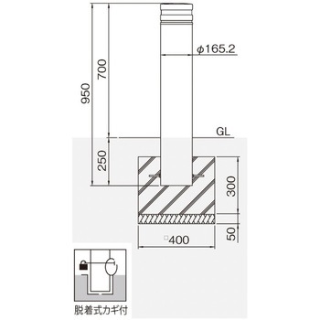 ピラー型シンプルボラード 帝金