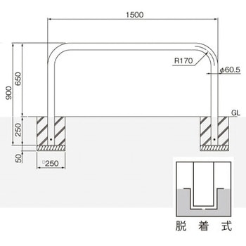 横型スタンダード(ステンレスタイプ) 帝金 アーチ型 【通販モノタロウ】