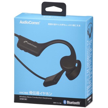 骨伝導イヤホン 高音質 Bluetooth AAC 長時間再生 オーム電機