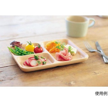 ブナ 仕切り付きプレート 丸十