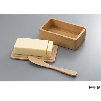 ブナ くりぬき バターケース バターナイフ付 丸十