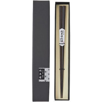 細角木箸 縞黒檀 - 丸十