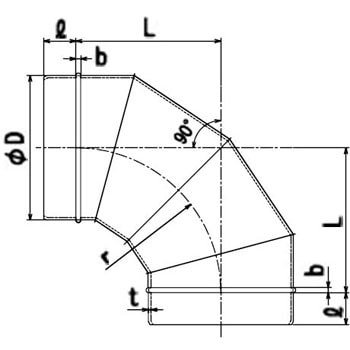 ハゼエルボ90°