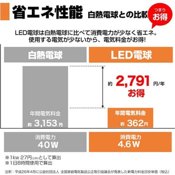 LED電球 AC100V EA758XAシリーズ エスコ