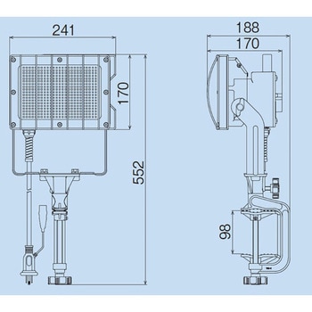 EA814EL-25A 作業灯/LED コード5m AC100V/100W アズワン 15000Lm