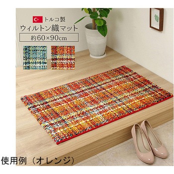 1311290041801 玄関マット トルコ ウィルトン 織り 約60×90cm 抗菌防臭 消臭 へたりにくい アズワン 26082685