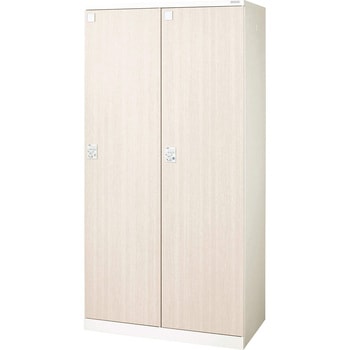 木目シート エルム柾 扉幅450mm 本体幅900mm 1段 2人用 ロカーナ LOC-A21-02シリーズ LION (ライオン事務器)