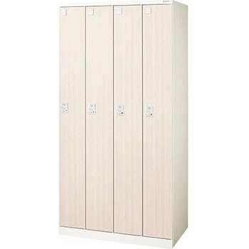 木目シート エルム柾 扉幅225mm 本体幅900mm 1段 4人用 ロカーナ LOC-D41-04シリーズ LION (ライオン事務器)
