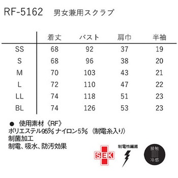 男女兼用スクラブ ネイビー+ピンク RF-5162シリーズ ナガイレーベン