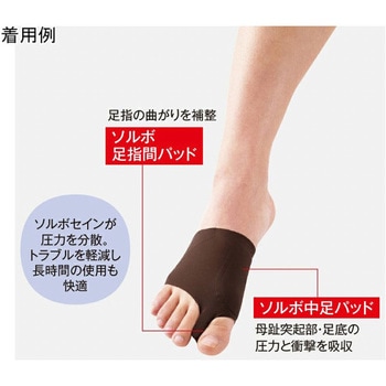ソルボ外反母趾サポーター スキニーフィット ブラウン 三進興産