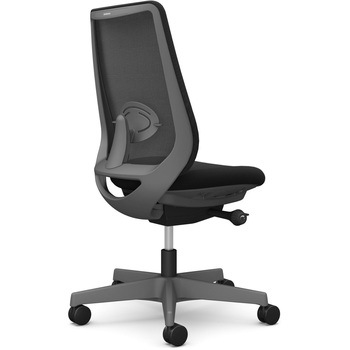 ポータムシリーズ/肘なし/背メッシュ/スタンダードタイプ/ダークグレーボディ/ハンガー無/ランバー有/ウレタンキャスター オカムラ(岡村製作所)