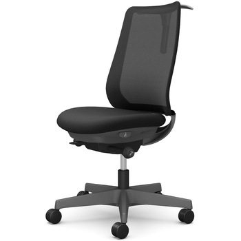 ポータムシリーズ/肘なし/背メッシュ/スタンダードタイプ/ダークグレーボディ/ハンガー有/ランバー無/ナイロンキャスター オカムラ(岡村製作所)