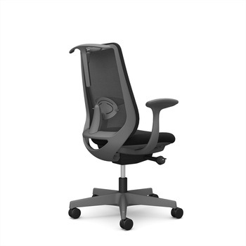 ポータムシリーズ/固定肘/背メッシュ/スタンダードタイプ/ダークグレーボディ/ハンガー有/ランバー有/ナイロンキャスター オカムラ(岡村製作所)