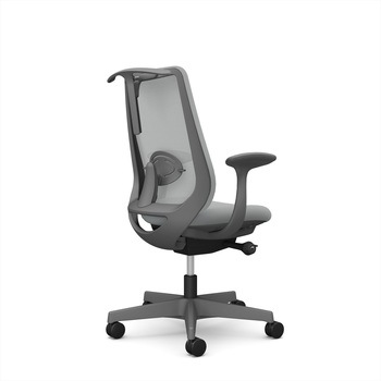 ポータムシリーズ/固定肘/背メッシュ/スタンダードタイプ/ダークグレーボディ/ハンガー有/ランバー有/ナイロンキャスター オカムラ(岡村製作所)