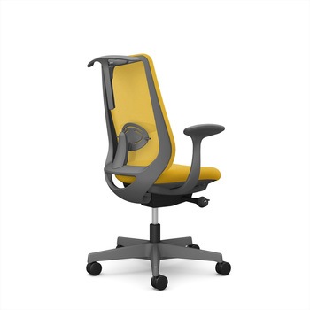 ポータムシリーズ/固定肘/背メッシュ/スタンダードタイプ/ダークグレーボディ/ハンガー有/ランバー有/ナイロンキャスター オカムラ(岡村製作所)