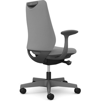 ポータムシリーズ/固定肘/背クッション/スタンダードタイプ/ダークグレー/ハンガー無/ランバー無/ナイロンキャスター オカムラ(岡村製作所)