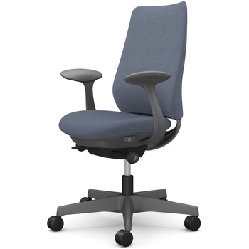 ポータムシリーズ/固定肘/背クッション/スタンダードタイプ/ダークグレー/ハンガー無/ランバー無/ナイロンキャスター オカムラ(岡村製作所)